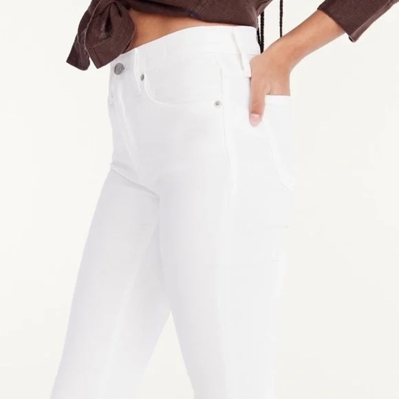 J. Crew 9" High Waisted Mid-Rise Toothpick Skinny Jean in White - Picture 7 of 7